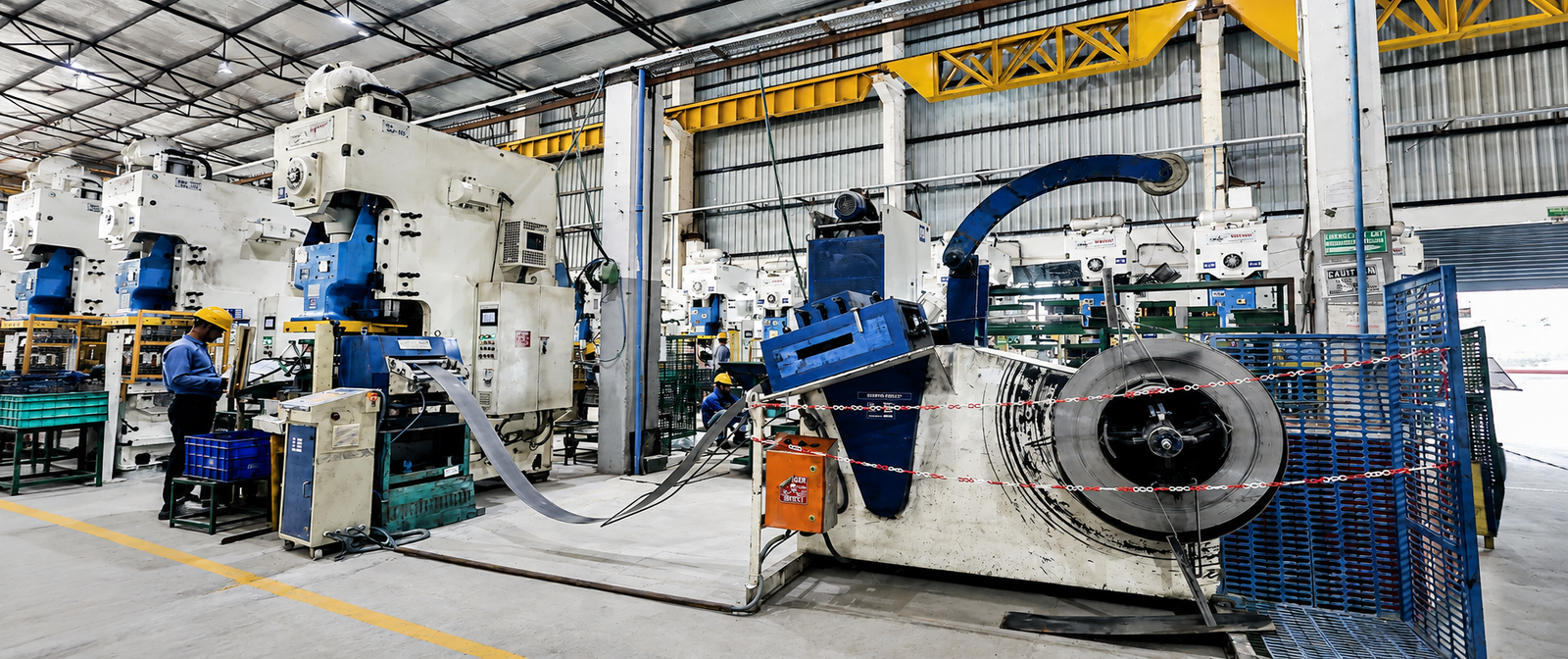 Coil feeding decoiler machine on stamping production line