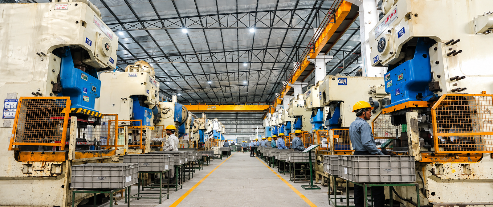 Power press machine shop floor at SSMPL manufacturing plant